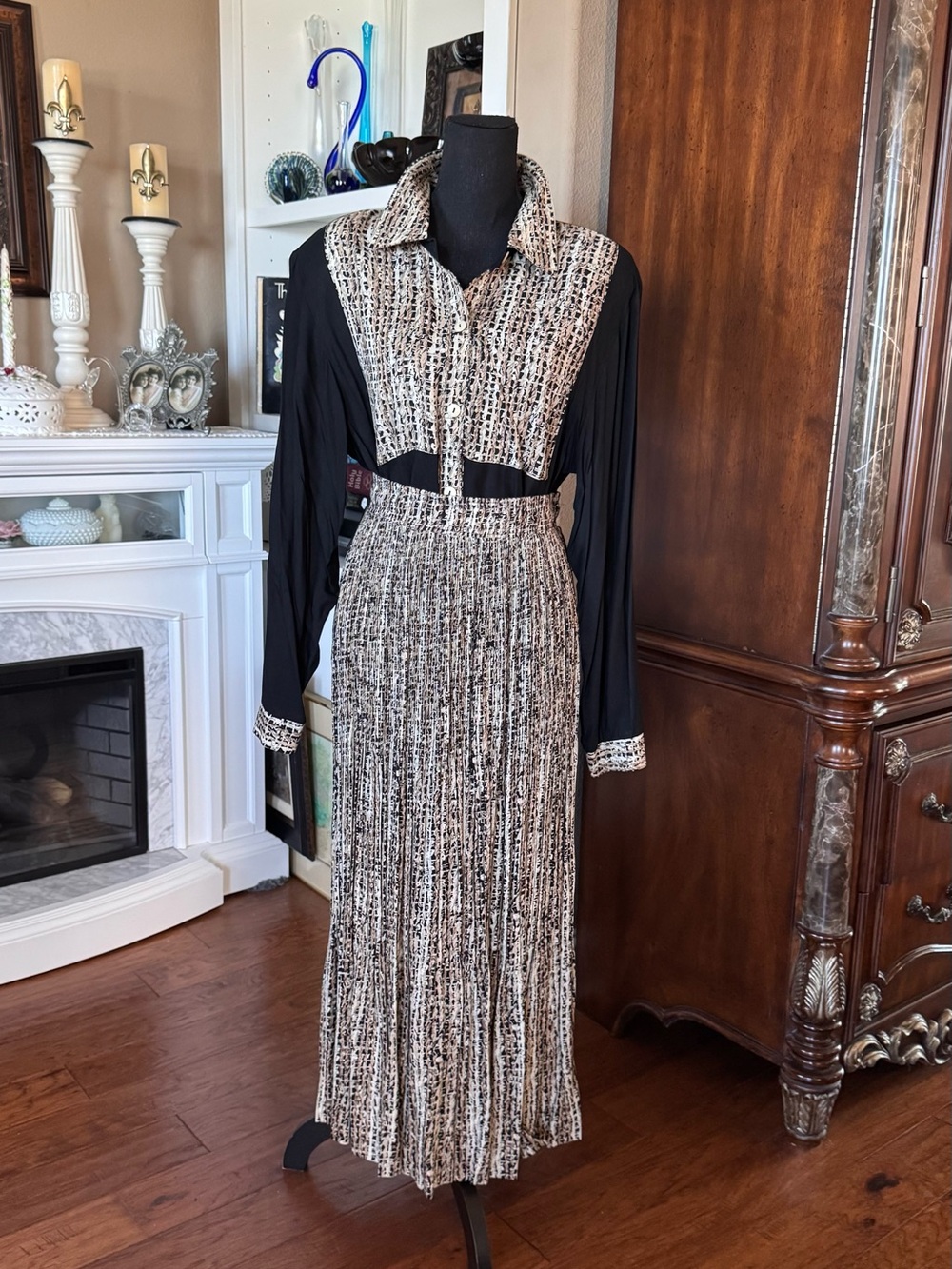 Vintage Starfire 2 Piece Rayon Skirt Set